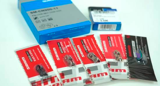 Eslabones rápidos de varias marcas