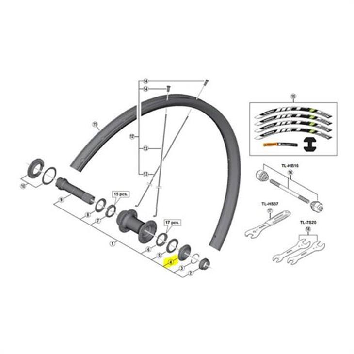 Buje shimano CONO DEL DERECHO WH-MT15-A F15 275