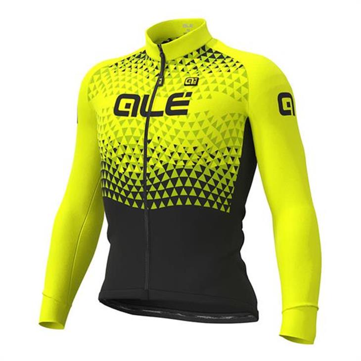 Maillot ale LS JERSEY SOLID SUMMIT BLACK-FL YELLOW
