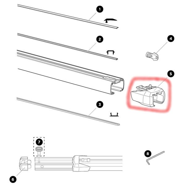 Repuesto Thule Terminal Embellecedor Slide Bar