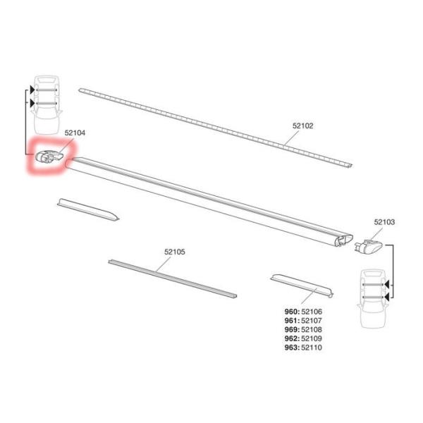 Repuesto Thule Tapa Plástico Derecha Wingbar