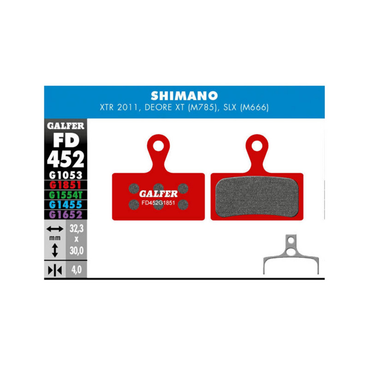 Pehmusteet galfer Advanced Shimano XTR/XT/Deore