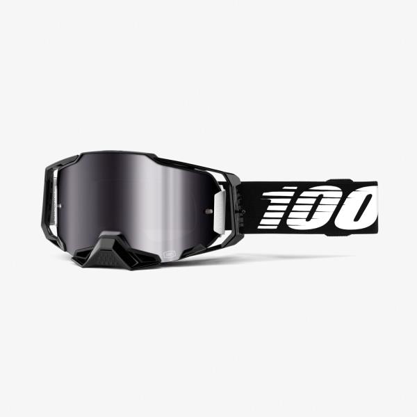 100% Goggle Armega Black Silver Flash Mirror Lens