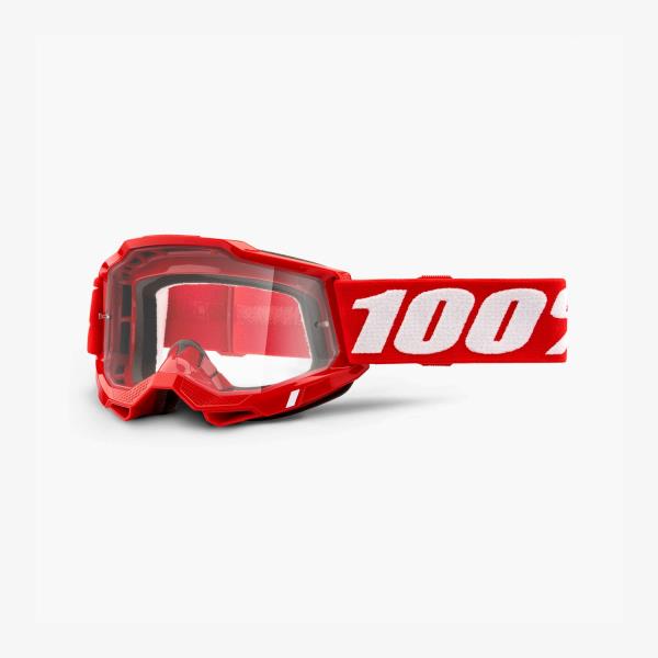 100% Goggle Accuri 2 Red Clear Lens