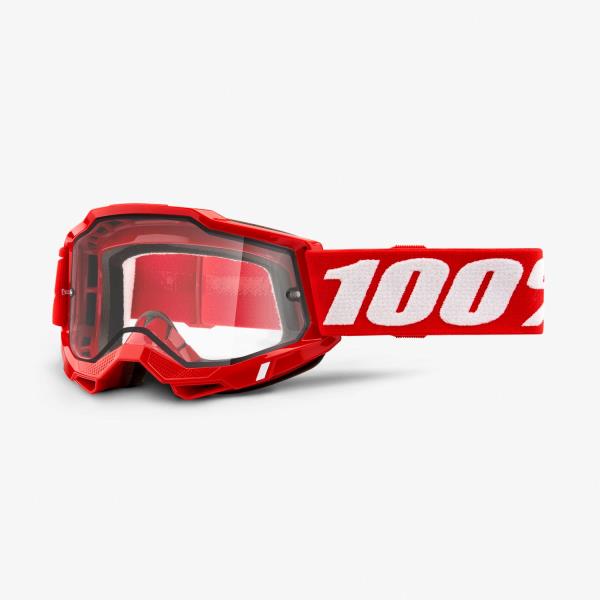 Maschera 100% Accuri 2 Enduro Moto Red Clear Dual Lens
