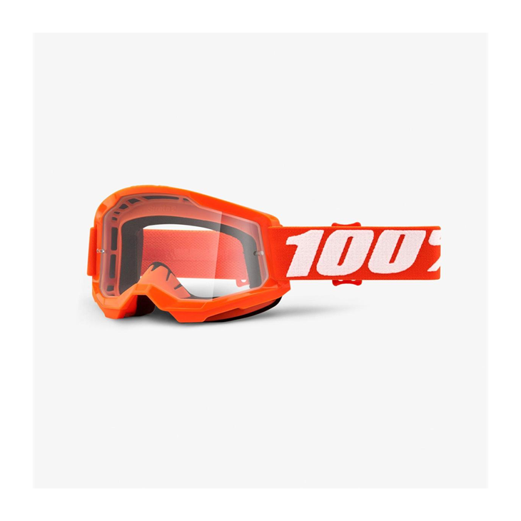 100% Goggle Strata 2 Orange/Clear