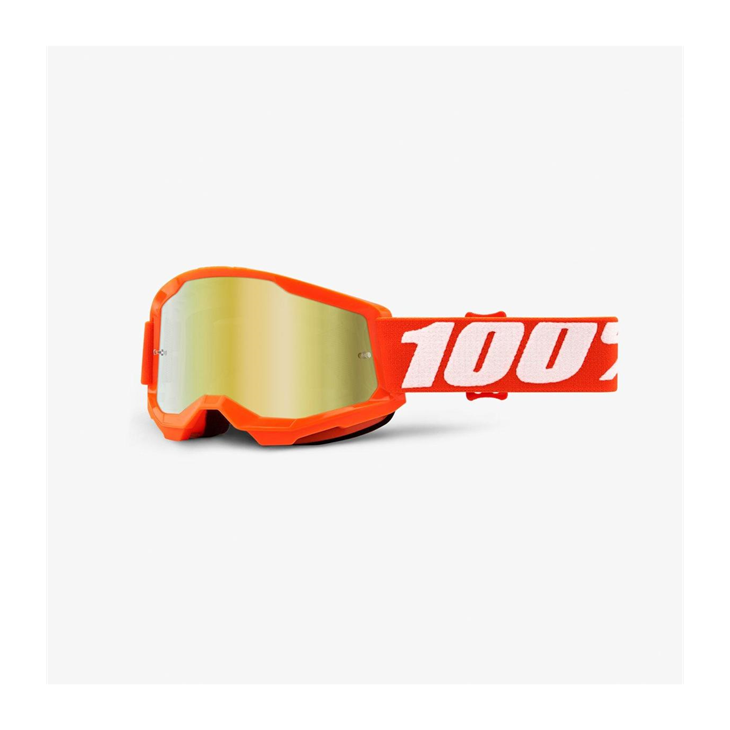 Glasögon 100% Strata 2 Youth Orange Mirror Gold Lens