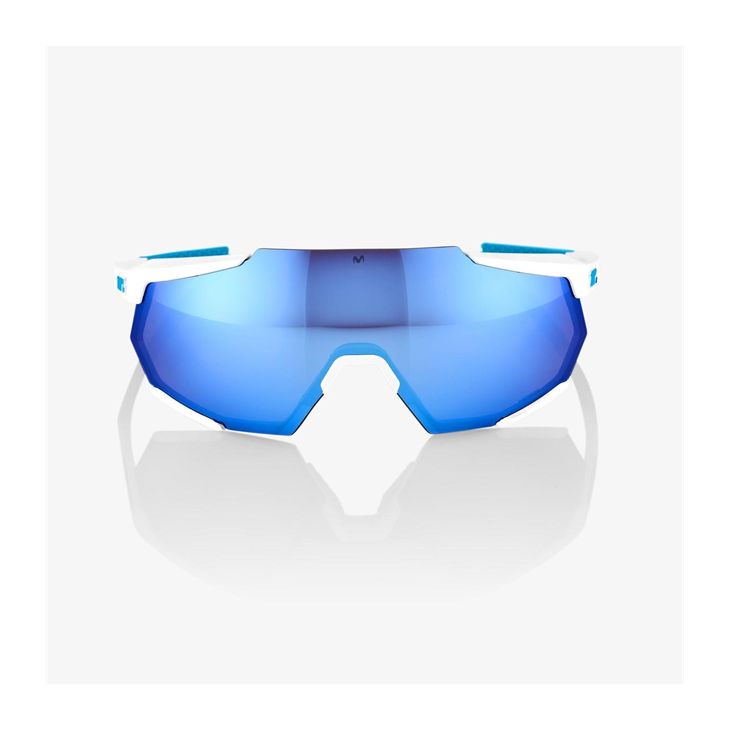 Sonnenbrillen 100% Racetrap Movistar Team White / Hiper Blue Multilayer Mirror 