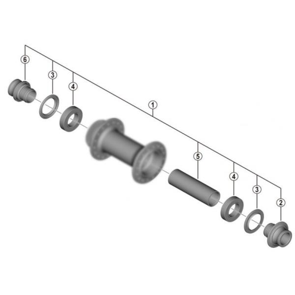 Axe De Moyeu Complet 100 Mm – Shimano HB-RS470 – Pour Roue Avant, Mécanisme De Frein à Rouleau – Pièce Détachée D'origine Robuste