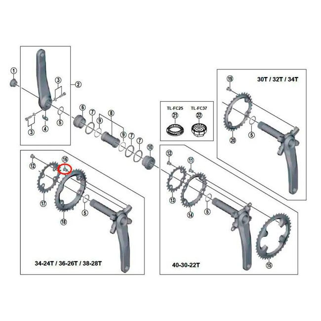 Tornillos Shimano Plato Fc-m8000 4ud Doble