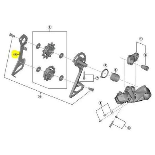 Chape dérailleur shimano Int Cambio R8000/8050 SS