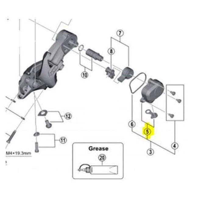 Rechange shimano Tapa/Goma Shim RD-M8000 Shadow Plus