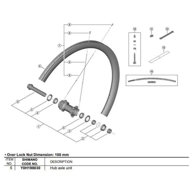 Zadní náprava shimano WH-RX570-TL-F12