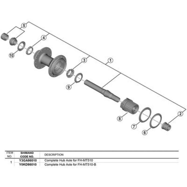 Skutečná náprava shimano WH-MT501-CL