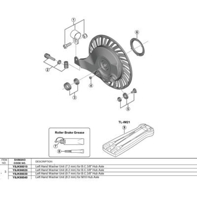 Entretoise shimano Eje Arandela L 8.2mm