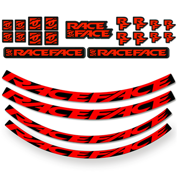  RACE FACE Kit Adhesivos Ruedas Rojo