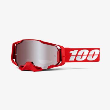 100% Goggle Armega Red Hiper Silver Mirror Lens