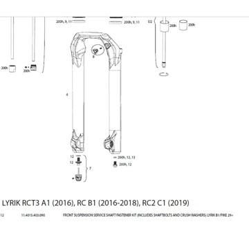 Skrutky ROCK SHOX RS KIT TORNILLERIA CIERRE BOTELLAS