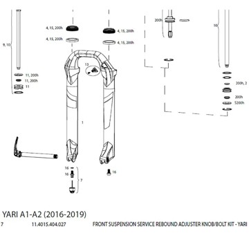 Náhradný diel ROCK SHOX KIT DIAL REBOTE YARI