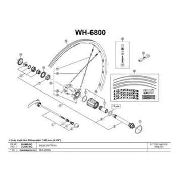Ráfik SHIMANO WH-6800  R