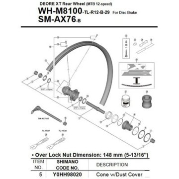 Náboj SHIMANO WH-M8100-B