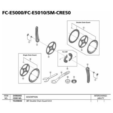 Chrániče SHIMANO SM-CRE50 Plato 38D