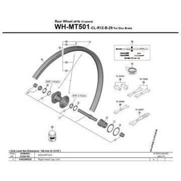 Sada dielov SHIMANO MT501-CL