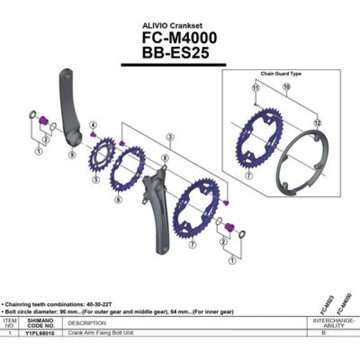 Skrutky SHIMANO FC-M4000 Octalink