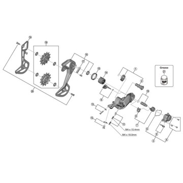 SHIMANO Shifter RD-M9100 Palanca Bloqueo Cambio