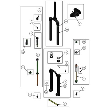Conjunto de piezas DVO Cable Guide Kit & Screw D1