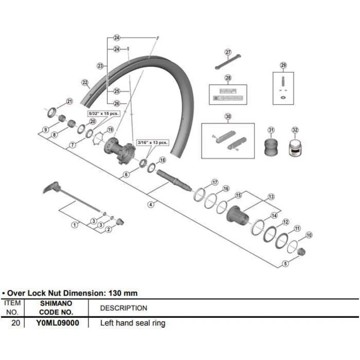 Náhradný diel SHIMANO Anillo Sellante Iz. WH-R9270-C50-Tu