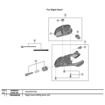 Náhradný diel SHIMANO Tapa Mando Cambio Dr.SL-M8130-I R11 R.H.