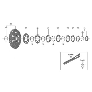 Pastorok SHIMANO 11 CS-R7100 Built In Spacer Type