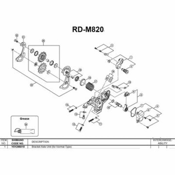 Náhradný diel SHIMANO Soporte Cambio/Puntera RD-M820