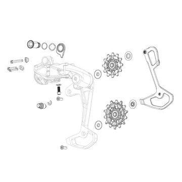 Kladky SRAM Rec Kit Rold Ceramic Red eTap AXS E1 12v
