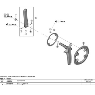 SHIMANO Chainring 50T-NK Dura-Ace FC-09