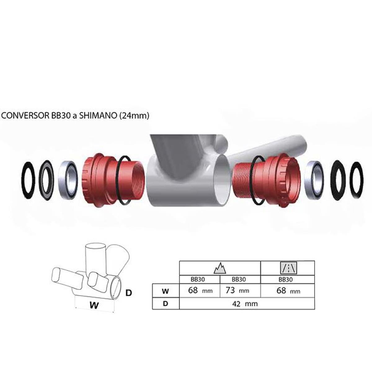 Wheels Manufacturing Pedalier Conversor Bb30 Para Shim 24mm | Mammoth