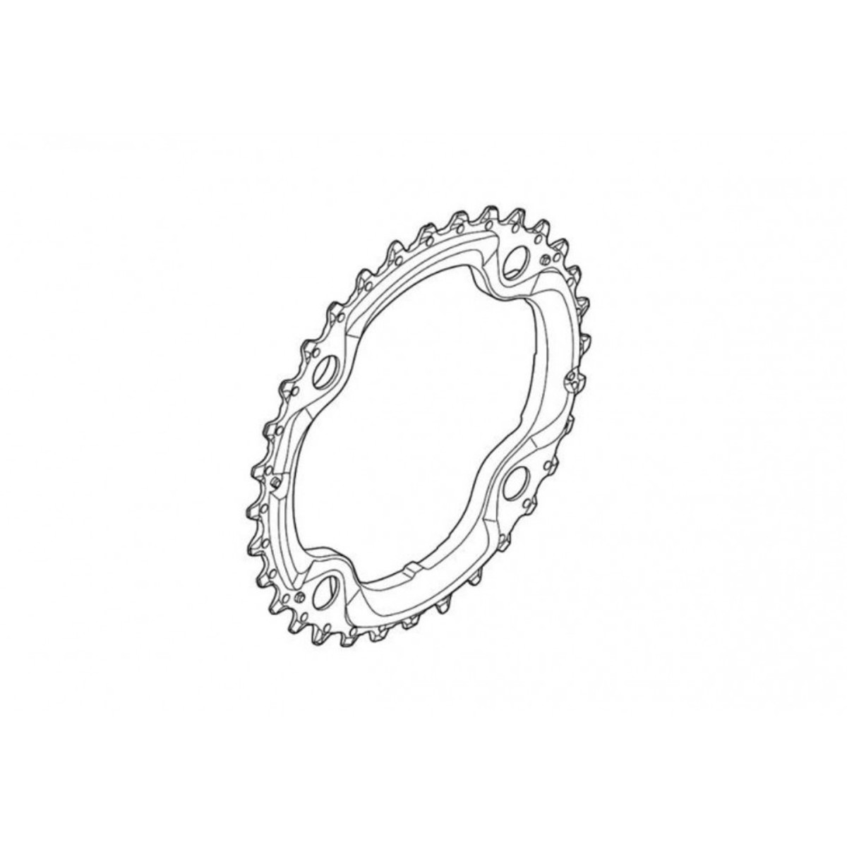 SHIMANO Corona 48 Denti In Alluminio Per Bici Da Trekking – Modello FC-T521, Nera, A 4 Bracci