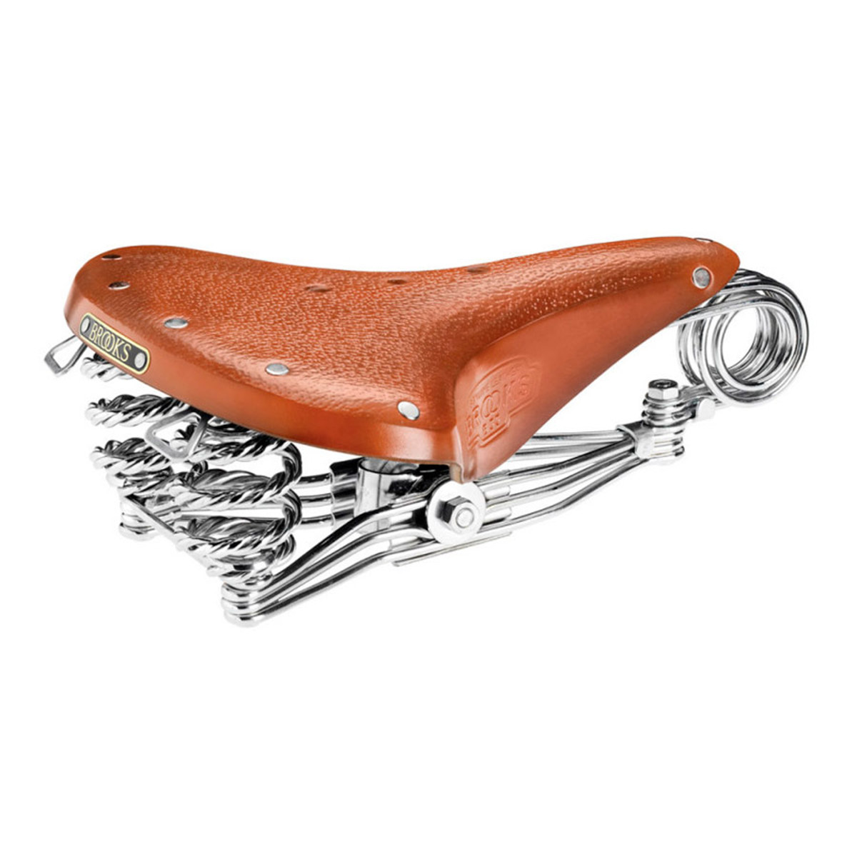 Selle De Vélo Brooks Cuir Marron Rivets Cuivre - Occasion Vintage